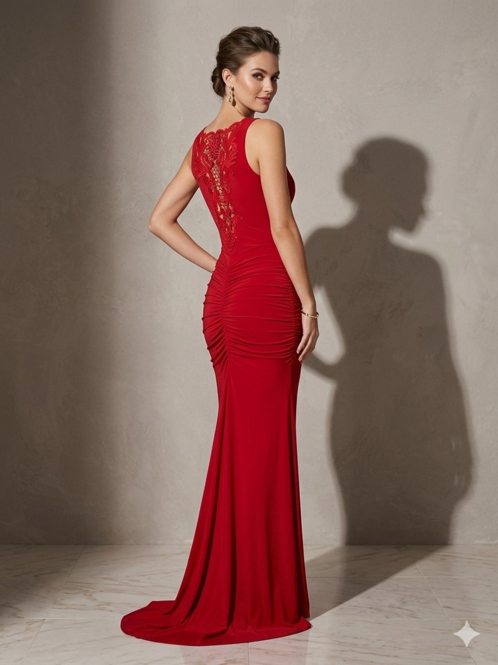VENUS Sleeveless V-Neck Maxi Dress in Red